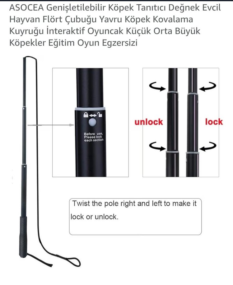 Köpek Oyun Çubuğu - Ayarlanabilir, Siyah - Görsel 3