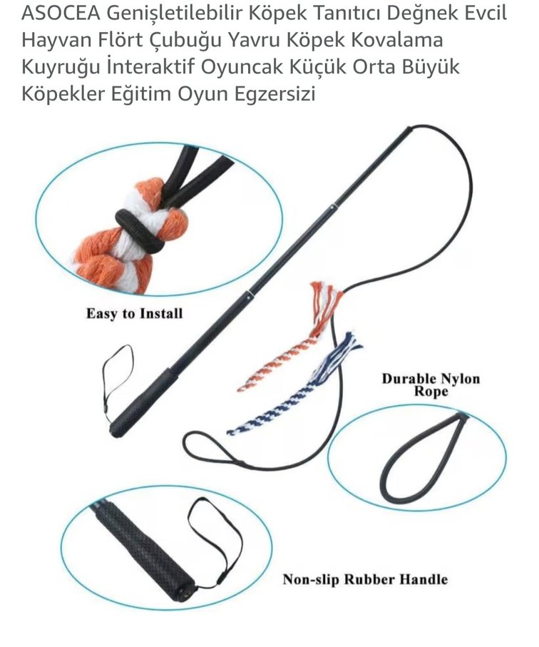 Köpek Oyun Çubuğu - Ayarlanabilir, Siyah - Görsel 4