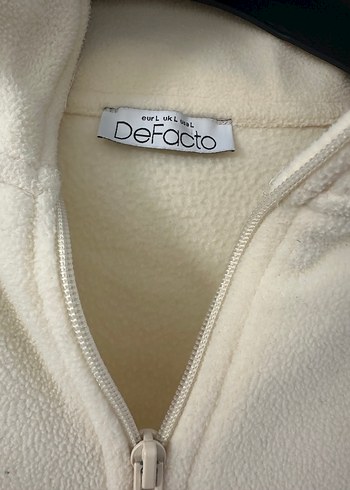 Defacto Yarım Fermuarlı Beyaz Kadın Sweatshirt