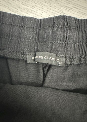 Siyah Keten Salaş Mini Bermuda Şort - Görsel 2