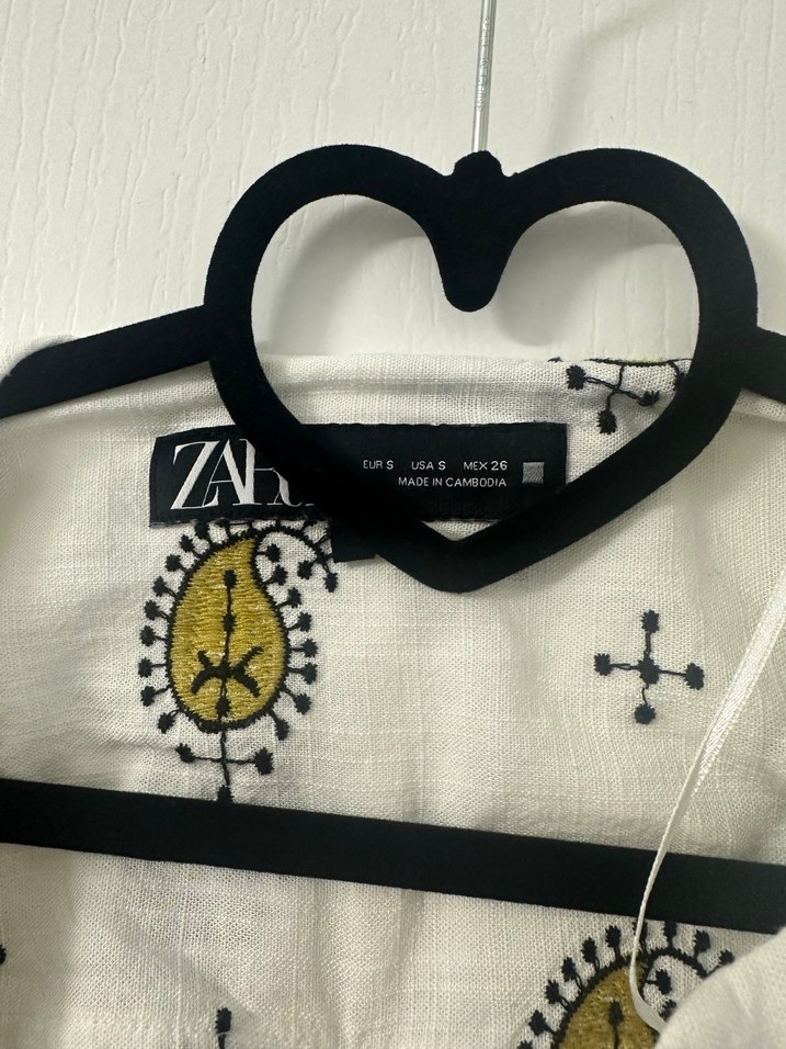 Nakışlı Bohem Beyaz Mini Bluz - Görsel 3