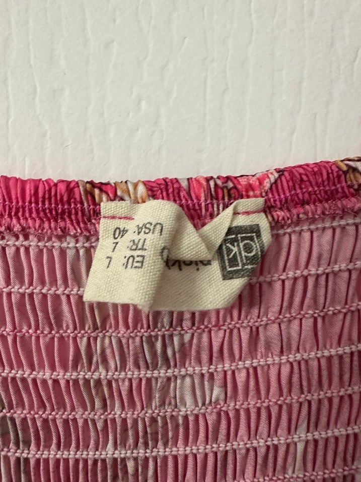 Pembe pamuk saten elbise - Görsel 2