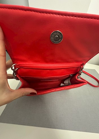 Kırmızı Deri Kadın Çanta - Görsel 5