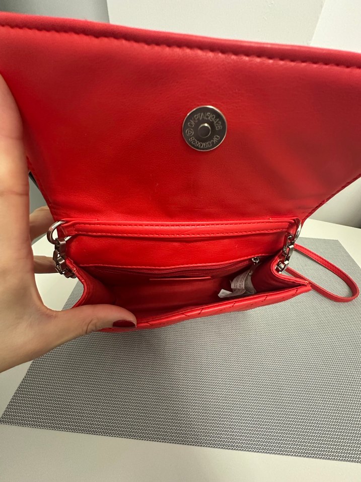 Kırmızı Deri Kadın Çanta - Görsel 5