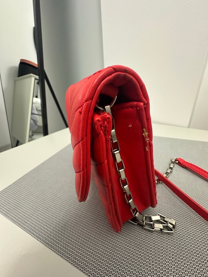 Kırmızı Deri Kadın Çanta - Görsel 4