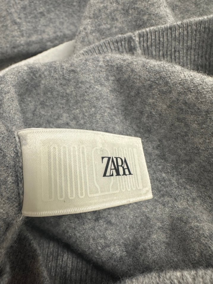 Gri Kadın Yün Örgü Basic Kazak - Görsel 4