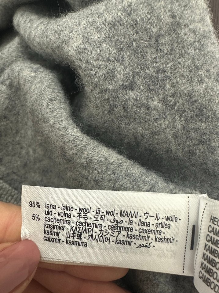 Gri Kadın Yün Örgü Basic Kazak - Görsel 5