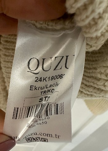 V Yaka Çizgili Rahat Örgü Kadın Kazak - Görsel 3