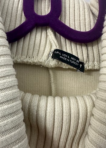 Bej Boğazlı Örgü Kadın Süveter - Görsel 3