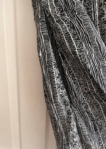 38 Beden Gri Batik Desenli günlük/ ofis Bohem Elbise