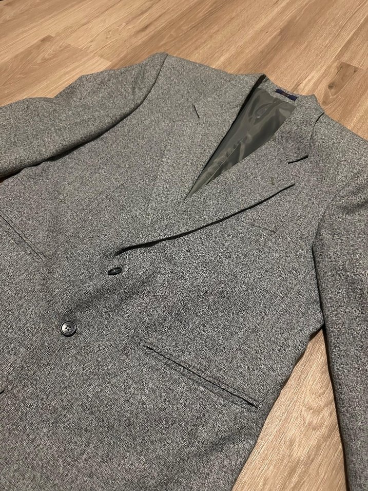 Gri mavi tonlu Erkek Yelek Ceket takımı Ofis Düğün - Görsel 2