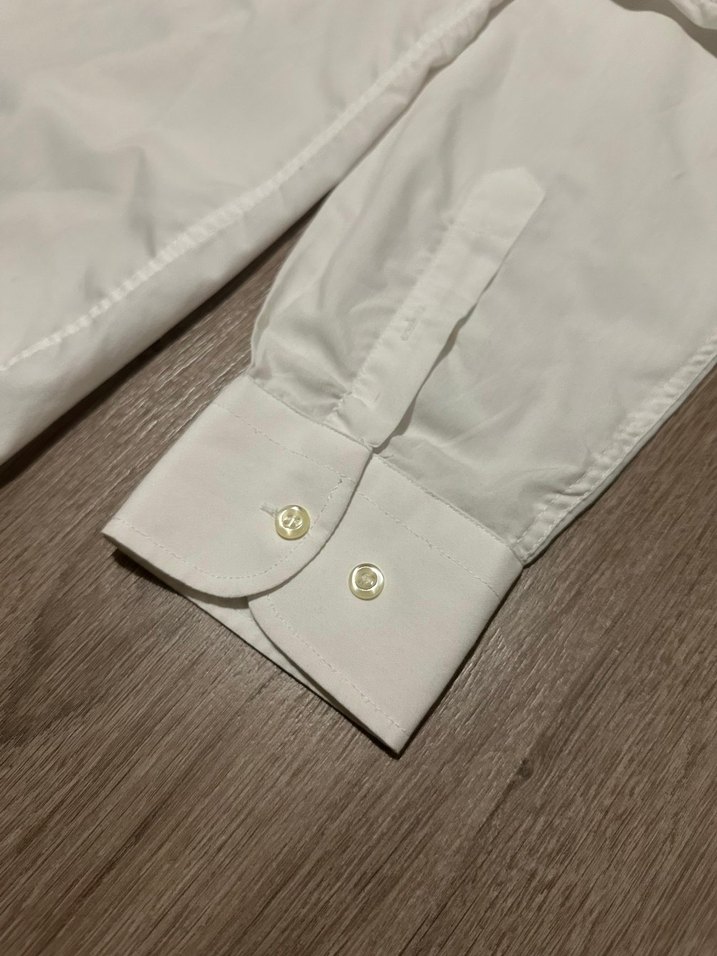 Beyaz Pamuklu Uzun Kollu Erkek Gömlek - Görsel 4