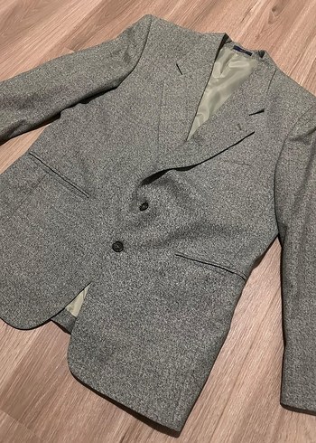 Gri yeşil tonlu Erkek Yelek Ceket takımı Ofis Düğün - Görsel 3