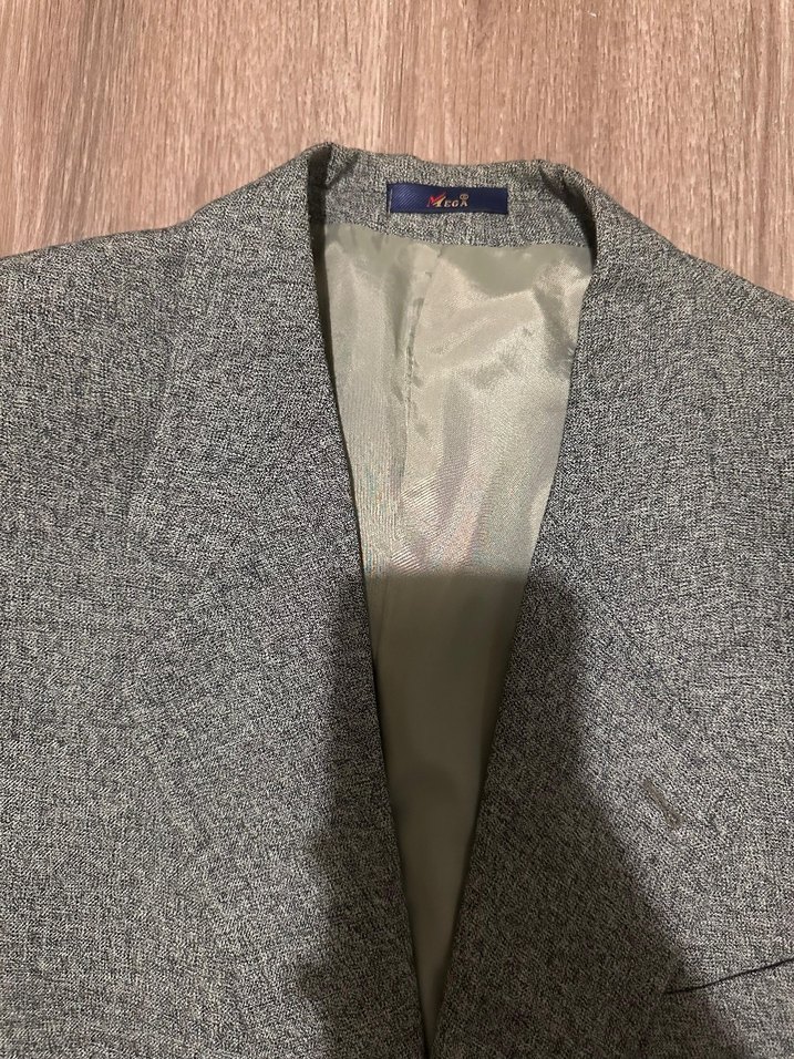 Gri yeşil tonlu Erkek Yelek Ceket takımı Ofis Düğün - Görsel 4