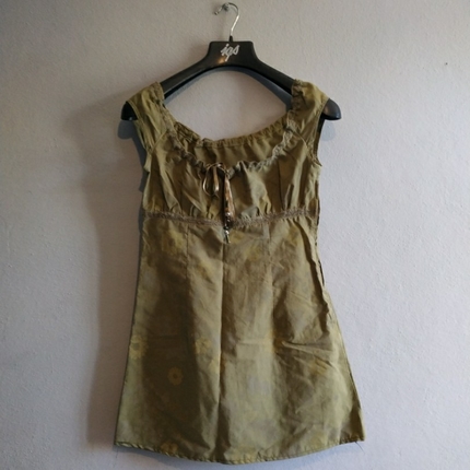 Vintage Haki Renk Elbise