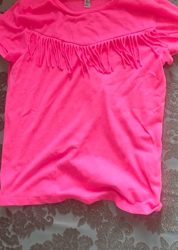 Pembe Kısa Kollu Kız Tişörtü - Görsel 4