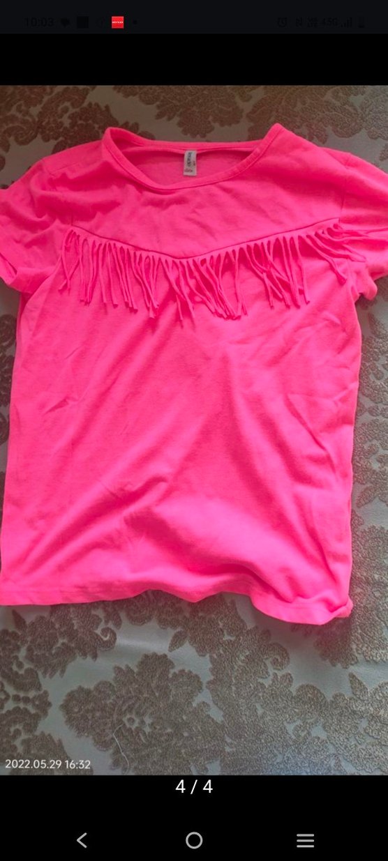 Pembe Kısa Kollu Kız Tişörtü - Görsel 4