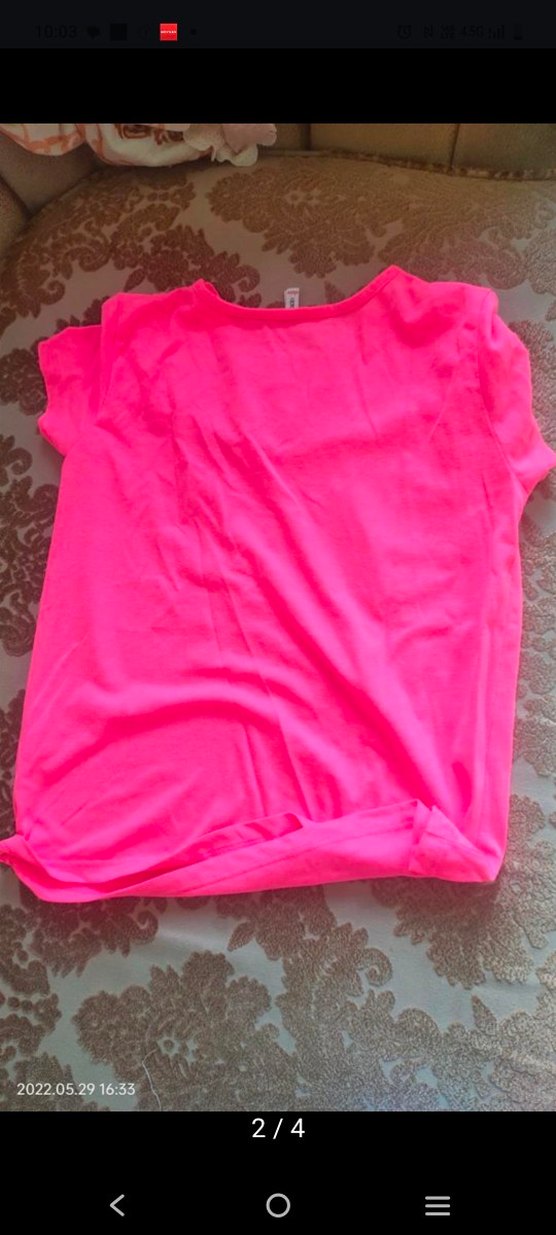 Pembe Kısa Kollu Kız Tişörtü - Görsel 2