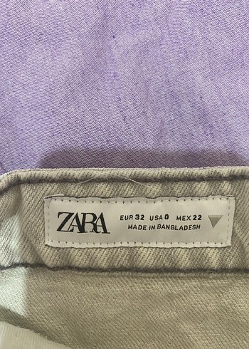 Zara Zara kadın Beyaz Tie-Dye Mini Denim Şort