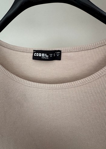 Bej Kısa Kollu Basic Kadın Tişört - Görsel 2