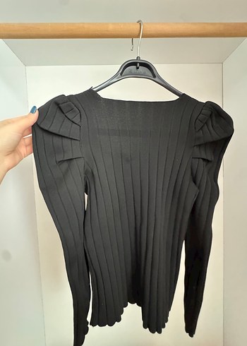 Kadın Siyah Pilili Uzun Kollu Bluz - Görsel 5