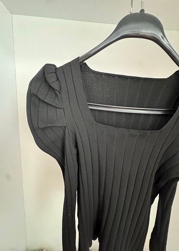 Kadın Siyah Pilili Uzun Kollu Bluz - Görsel 2