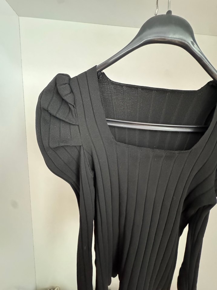 Kadın Siyah Pilili Uzun Kollu Bluz - Görsel 2