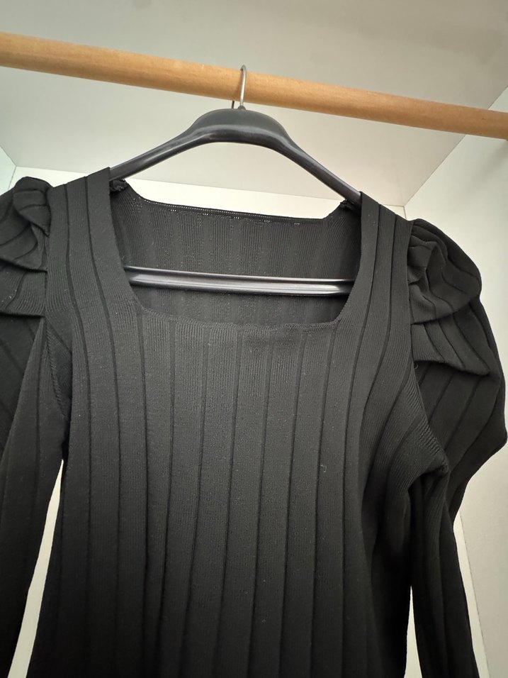 Kadın Siyah Pilili Uzun Kollu Bluz - Görsel 3