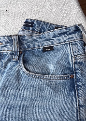 Kadın Mavi Bol Kesim Midi Kot Pantolon - Görsel 3