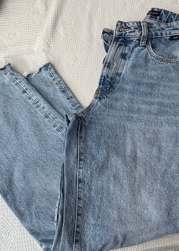 Kadın Mavi Bol Kesim Midi Kot Pantolon - Görsel 2