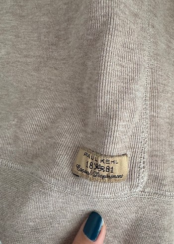 Erkek Bej Yarım Fermuarlı Yaka Kazak - Görsel 2