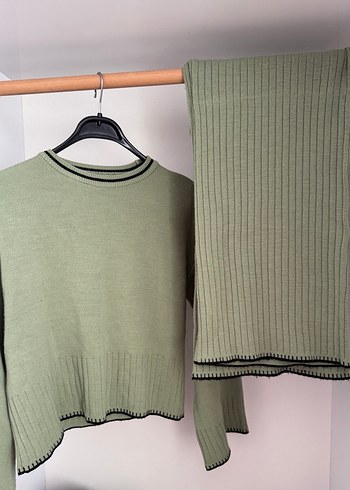 Kadın Yeşil Örgü Kazak takım - Görsel 2