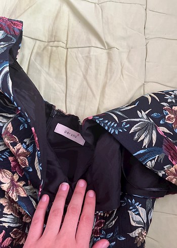 Çiçek Desenli Uzun Hamile Elbise kaliteli - Görsel 6