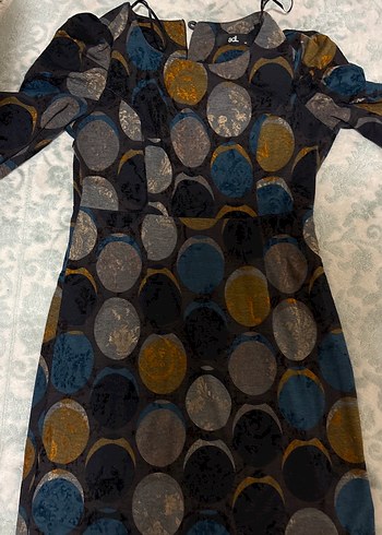 Adil ışıktan Kadın Çok Renkli Desenli diz üstü Elbise - Görsel 3