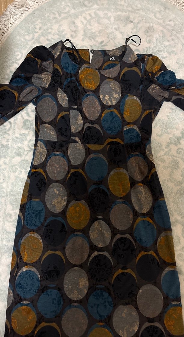 Adil ışıktan Kadın Çok Renkli Desenli diz üstü Elbise - Görsel 3