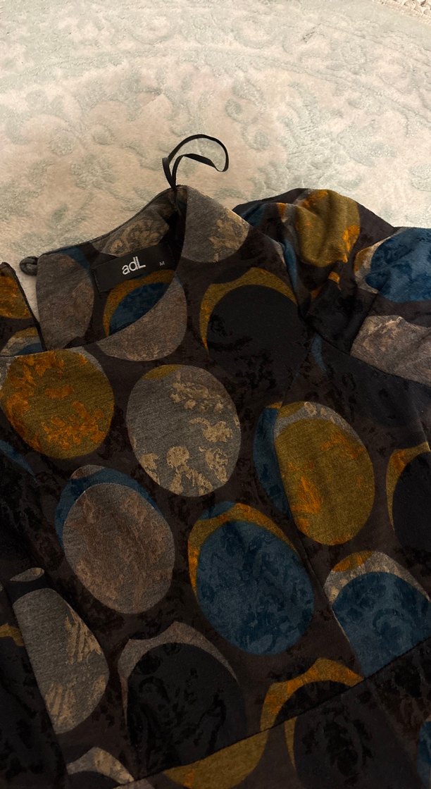 Adil ışıktan Kadın Çok Renkli Desenli diz üstü Elbise - Görsel 4