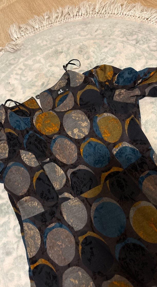 Adil ışıktan Kadın Çok Renkli Desenli diz üstü Elbise - Görsel 5