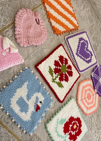 Çeyizden Çok Renkli Örgü Banyo Lifleri - Görsel 5