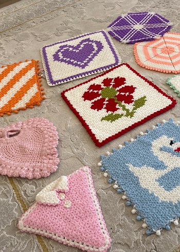 Çeyizden Çok Renkli Örgü Banyo Lifleri - Görsel 4