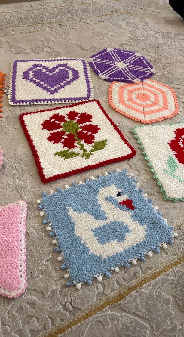 Çeyizden Çok Renkli Örgü Banyo Lifleri - Görsel 3