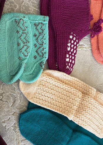 Çeyizden Renkli Örgü Bohem Çorap Seti - Görsel 4