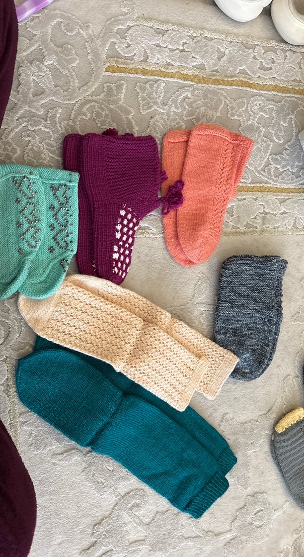 Çeyizden Renkli Örgü Bohem Çorap Seti - Görsel 2