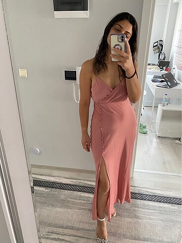 Saten Şık Gece Elbisesi