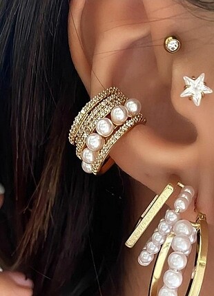 KARARMAZ SERİ VİP EARCUFF KIKIRDAK KÜPE 