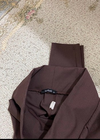 Zara Kahverengi Uzun Basic Kadın Tayt