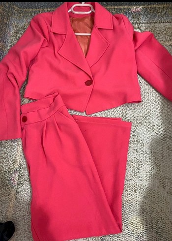 Pembe Mini Kadın Blazer Ceket - Görsel 2