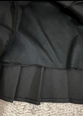 Siyah Pilili Midi Goth Mini Etek - Görsel 3