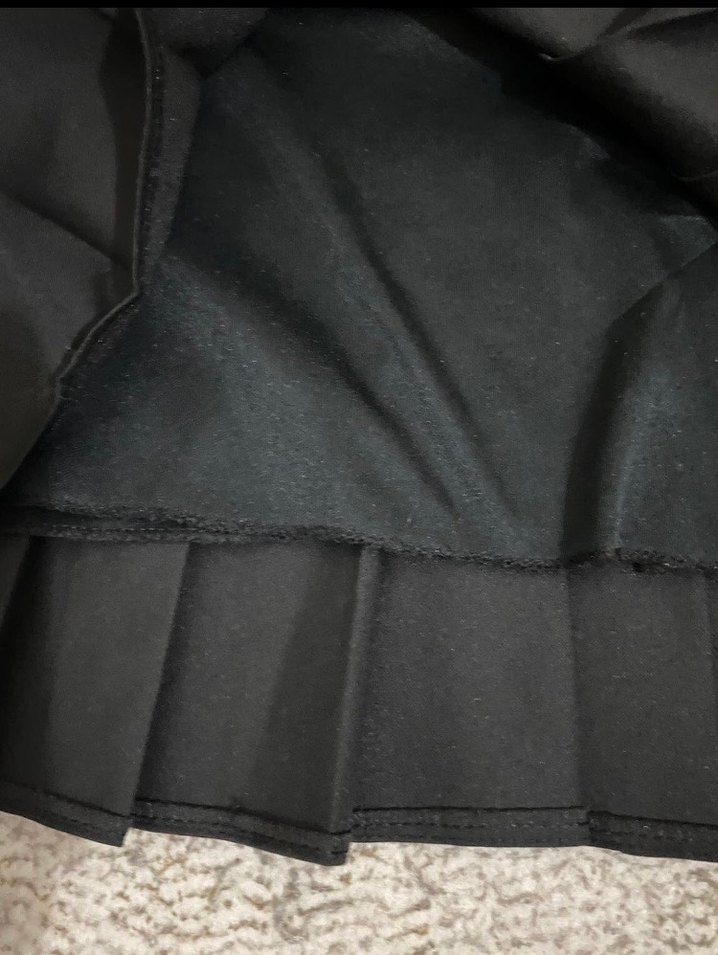 Siyah Pilili Midi Goth Mini Etek - Görsel 3