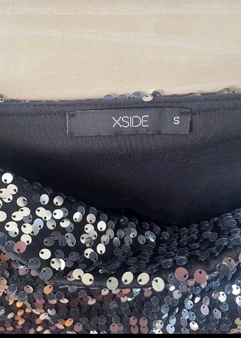 Parlak Siyah Mini Payetli Bustiyer - Görsel 3