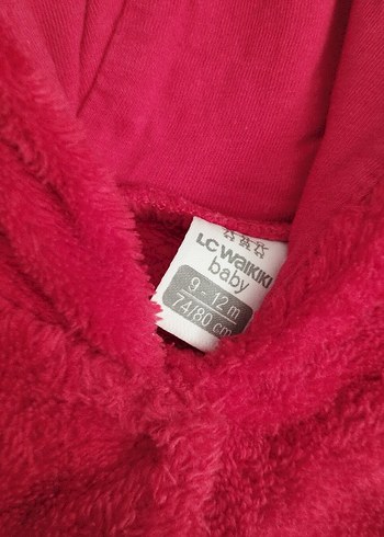 Kız Çocuk Kırmızı Kapüşonlu Yelek - Görsel 3